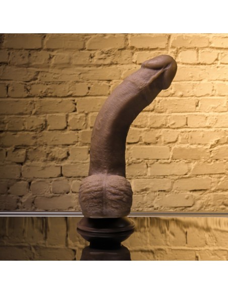 SELOPA 7 INCH 17 CM NATURAL FEEL FLEXSKIN DILDO DARK