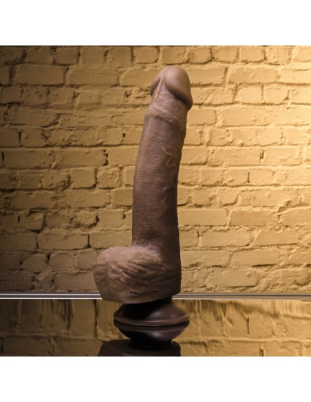 SELOPA 7 INCH 17 CM NATURAL FEEL FLEXSKIN DILDO DARK
