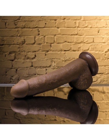 SELOPA 7 INCH 17 CM NATURAL FEEL FLEXSKIN DILDO DARK