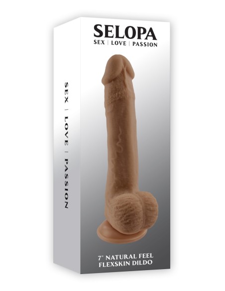 SELOPA CONSOLADOR FLEXSKIN DE 7 PULGADAS Y 17 CM DE SENSACIÓN NATURAL OSCURO