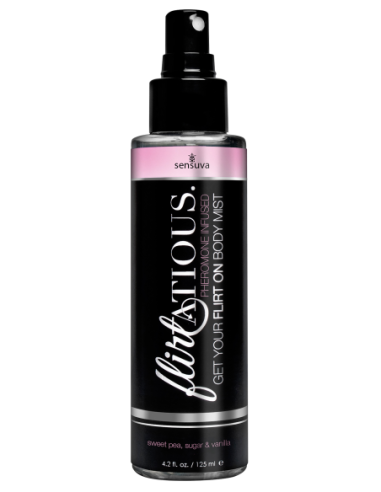 SENSUVA FLIRTATIOUS BODY MIST VANILLA, SUGAR, AND SWEET PEA 125ML