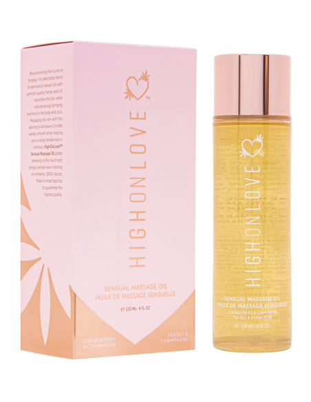 ACEITE DE MASAJE HIGH ON LOVE FRESAS Y CHAMPAGNE 120ML