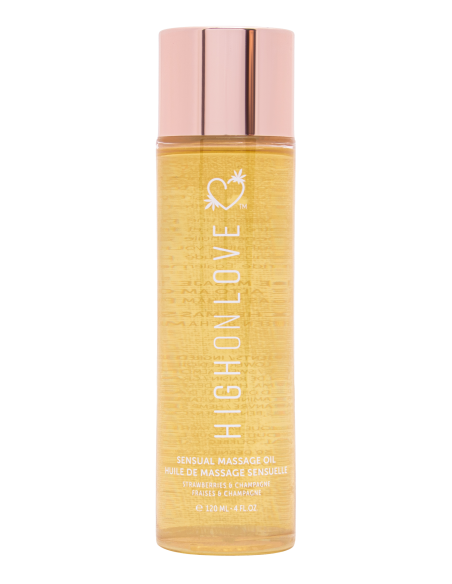 ACEITE DE MASAJE HIGH ON LOVE FRESAS Y CHAMPAGNE 120ML