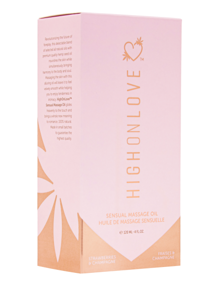 HIGH ON LOVE MASSAGE OIL STRAWBERRIES AND CHAMPAGNE 120ML