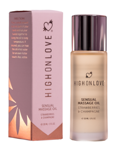 HIGH ON LOVE MASSAGE OIL STRAWBERRIES AND CHAMPAGNE MINI 30 ML