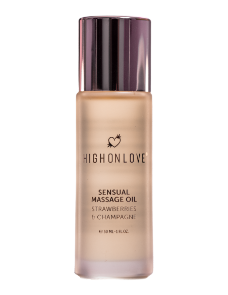 HIGH ON LOVE ACEITE DE MASAJE FRESAS Y CHAMPAGNE MINI 30 ML