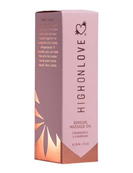 HIGH ON LOVE MASSAGE OIL STRAWBERRIES AND CHAMPAGNE MINI 30 ML