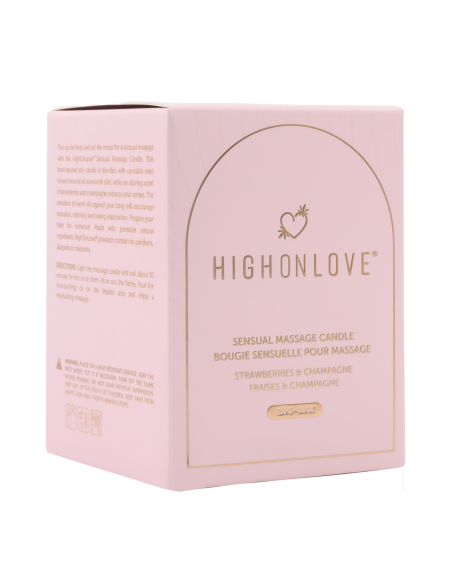 VELA DE MASAJE HIGH ON LOVE PINK FRESAS Y CHAMPAGNE 220ML