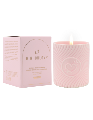 HIGH ON LOVE PINK MASSAGE CANDLE LITCHI MARTINI 220ML