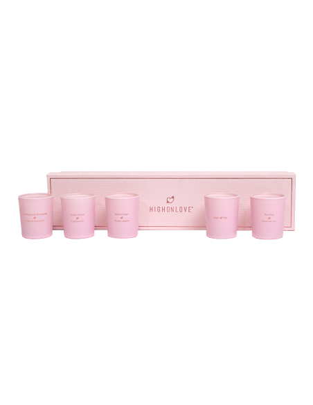 HIGH ON LOVE MINI VELAS DE MASAJE SENSUAL COLECCIÓN 5 X 35G