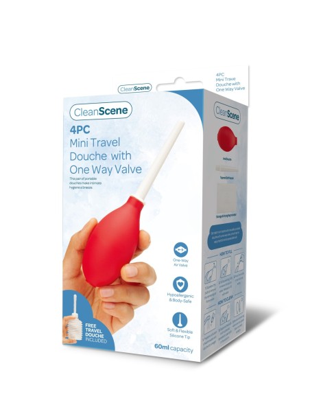 CLEANSCENE 4PCS MINI DUCHA DE VIAJE CON VÁLVULA UNIWAY