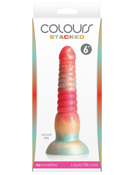 COLOURS STACKED 6 INCH DILDO RED/GOLD