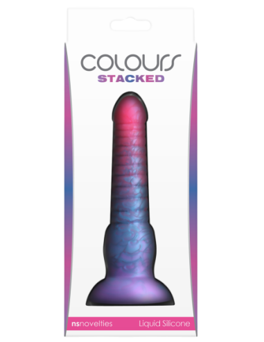 COLOURS STACKED 6 INCH DILDO PINK/BLUE