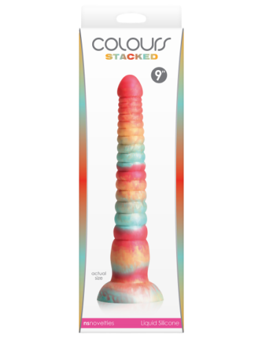 COLOURS STACKED 9 INCH DILDO RED/GOLD