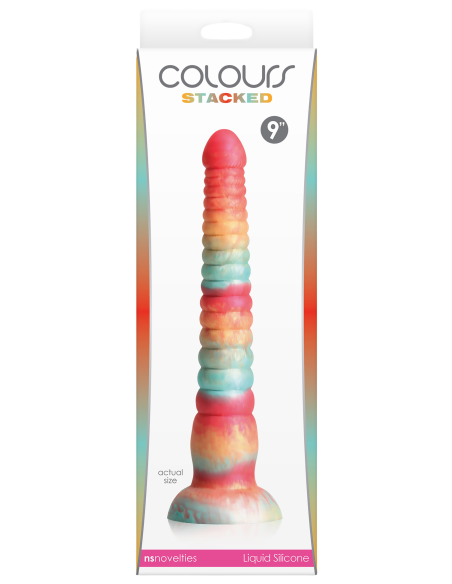 COLOURS STACKED 9 INCH DILDO RED/GOLD