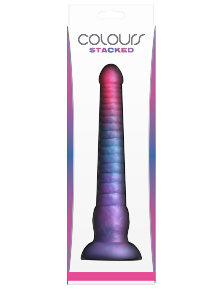 COLOURS STACKED 9 INCH DILDO PINK/BLUE