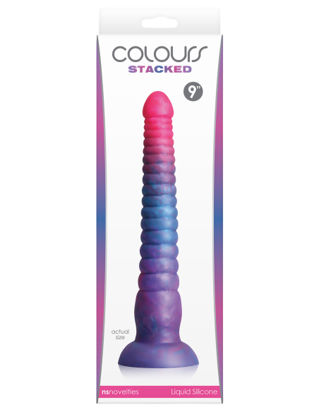 COLORES APILADOS CONSOLADOR DE 9 PULGADAS ROSA/AZUL