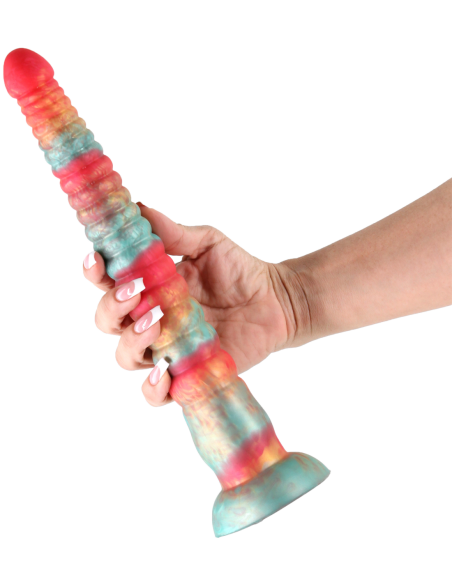 COLOURS STACKED 12 INCH DILDO RED/GOLD