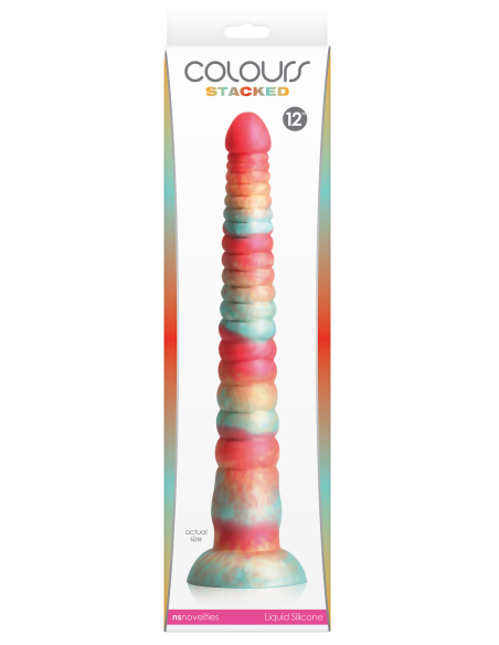 COLOURS STACKED 12 INCH DILDO RED/GOLD