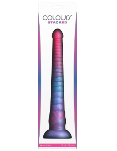 COLOURS STACKED 12 INCH DILDO PINK/BLUE