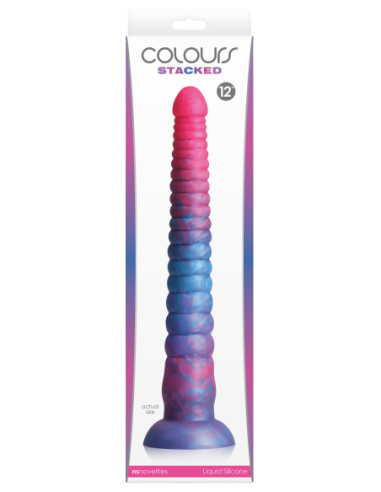 COLOURS STACKED 12 INCH DILDO PINK/BLUE