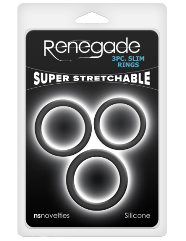 RENEGADE 3 ANILLOS DELGADOS NEGROS
