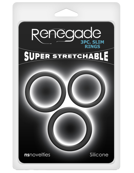 RENEGADE 3 ANILLOS DELGADOS NEGROS
