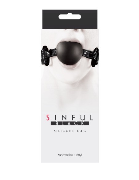 MORDAZA SILICONA SUAVE SINFUL NEGRO