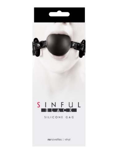 MORDAZA SILICONA SUAVE SINFUL NEGRO