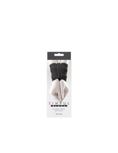 CUERDA DE NYLON SINFUL 25 FT NEGRO