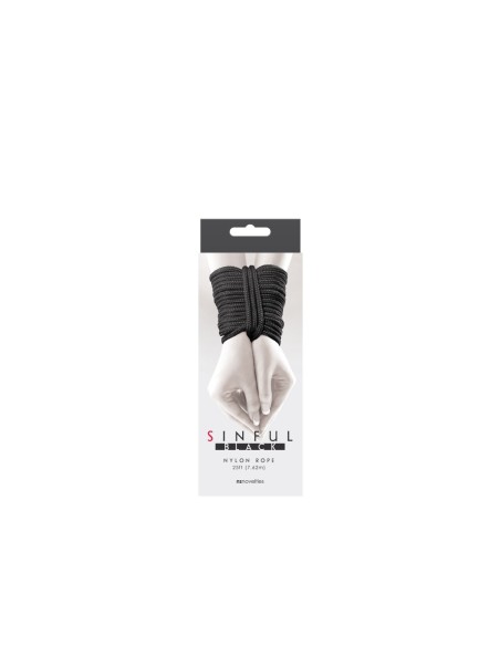 CUERDA DE NYLON SINFUL 25 FT NEGRO