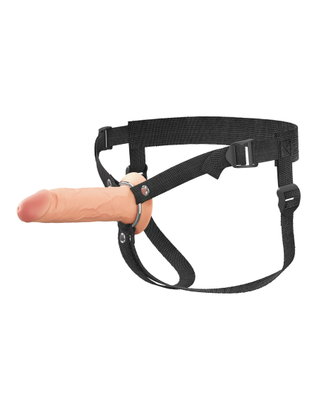 FANTASY X-TENSIONS ELITE 6" SILICONE HOLLOW STRAP-ON - DUAL DENSITY - LIGHT