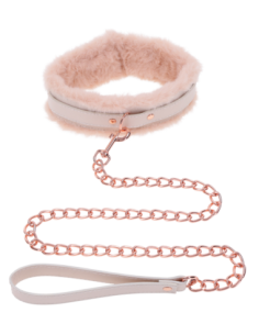 PEACHES ‘N CREAME FUR COLLAR & LEASH