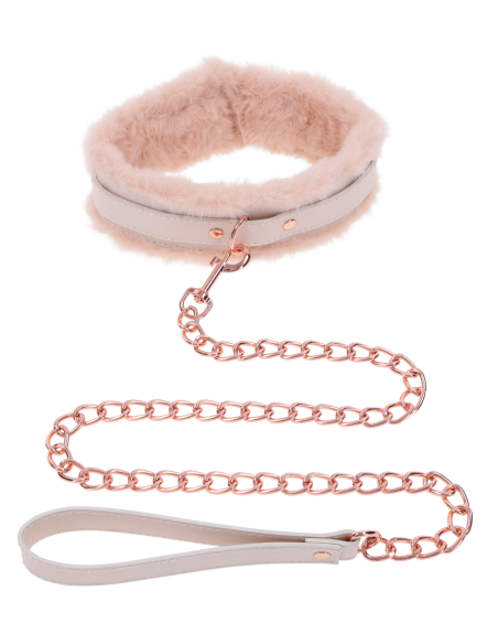 PEACHES ‘N CREAME FUR COLLAR & LEASH
