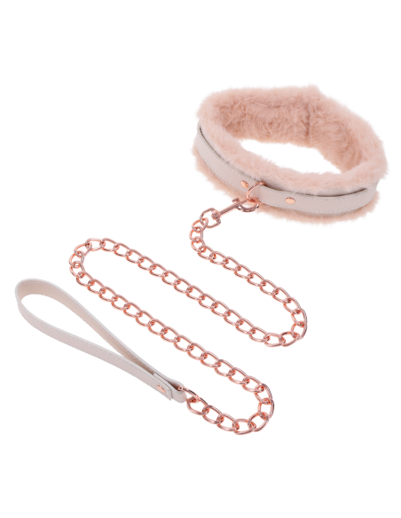 PEACHES ‘N CREAME FUR COLLAR & LEASH