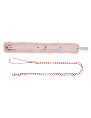 PEACHES ‘N CREAME FUR COLLAR & LEASH