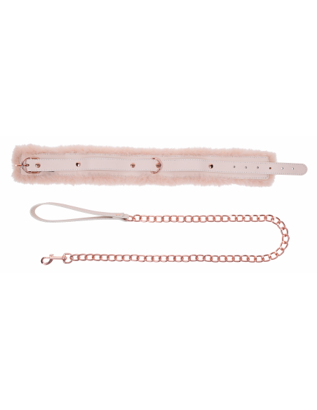 COLLAR Y CORREA DE PIEL PEACHES 'N CREAME
