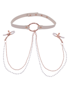 COLLAR PEACHES 'N CREAME CON PINZAS PARA PEZONES