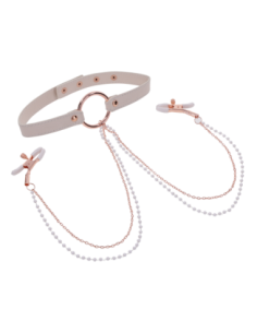 COLLAR PEACHES 'N CREAME CON PINZAS PARA PEZONES 2