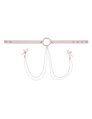 PEACHES ‘N CREAME COLLAR WITH NIPPLE CLAMPS