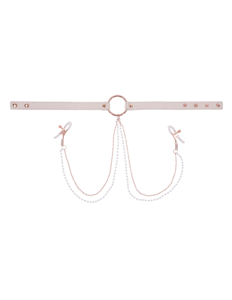 PEACHES ‘N CREAME COLLAR WITH NIPPLE CLAMPS