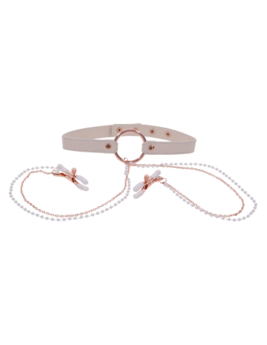 PEACHES ‘N CREAME COLLAR WITH NIPPLE CLAMPS