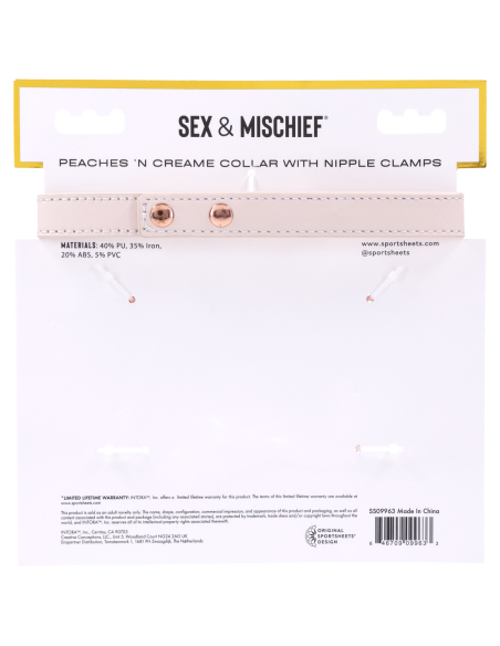 PEACHES ‘N CREAME COLLAR WITH NIPPLE CLAMPS