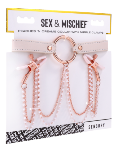 PEACHES ‘N CREAME COLLAR WITH NIPPLE CLAMPS
