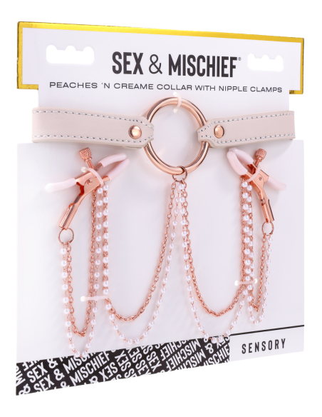 PEACHES ‘N CREAME COLLAR WITH NIPPLE CLAMPS