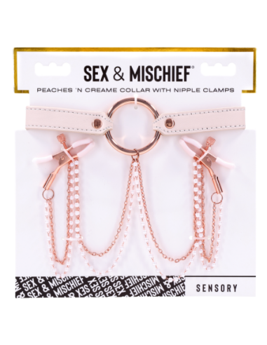 PEACHES ‘N CREAME COLLAR WITH NIPPLE CLAMPS