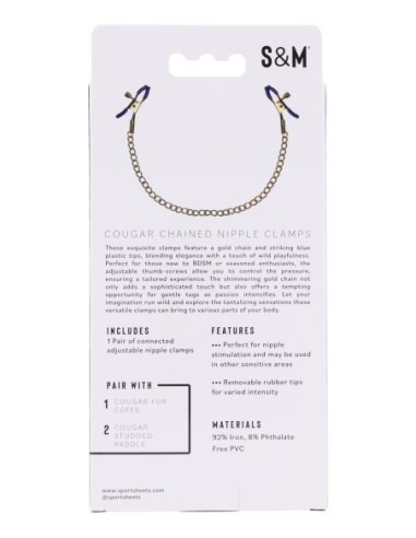 SPORTSHEETS COUGAR CHAINED NIPPLE CLAMPS