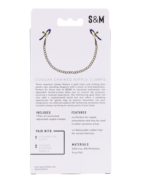 SPORTSHEETS COUGAR CHAINED NIPPLE CLAMPS