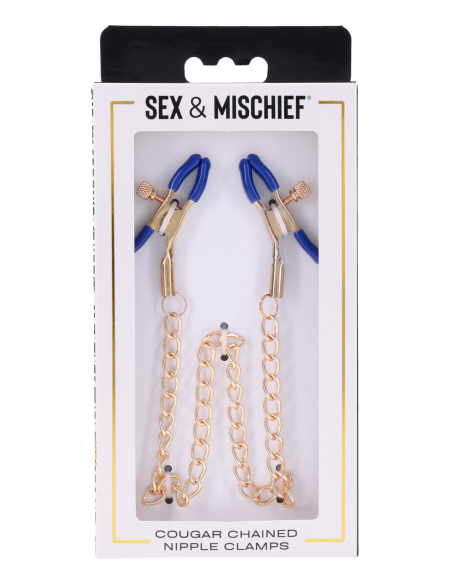 SPORTSHEETS COUGAR CHAINED NIPPLE CLAMPS