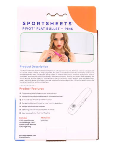 SPORTSHEETS PIVOT FLAT BULLET, PINK